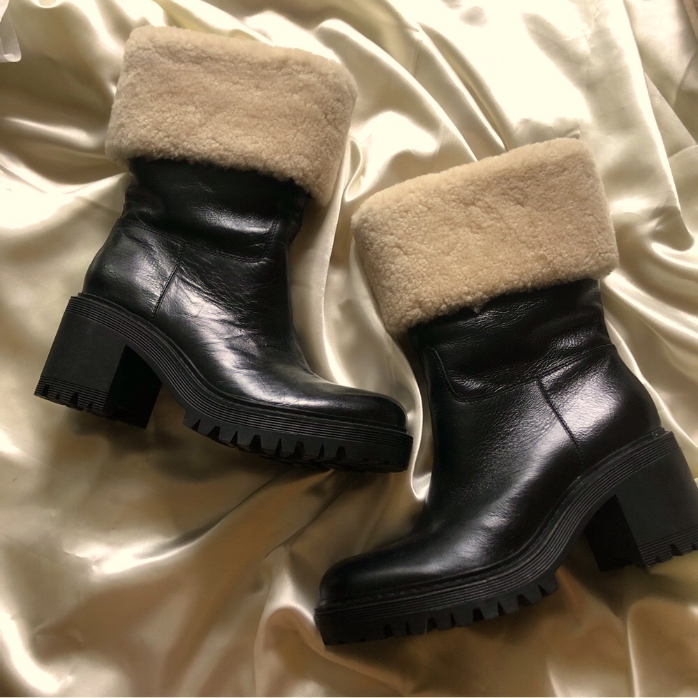 MARC FISHER FUR CUFF BOOTIE